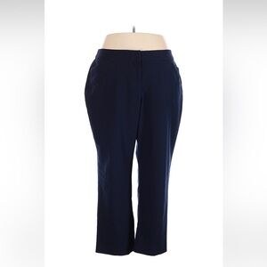 JM Collection Women's Dark Blue Straight Leg Pants